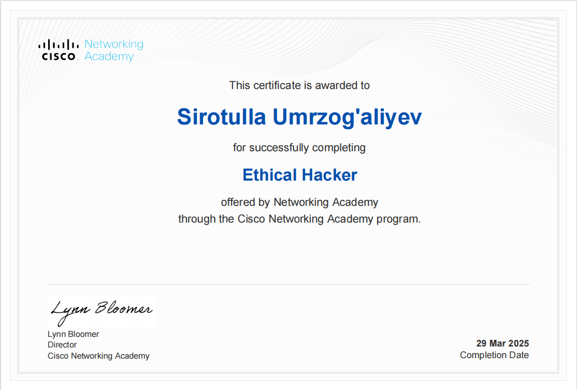 Cisco Certificate