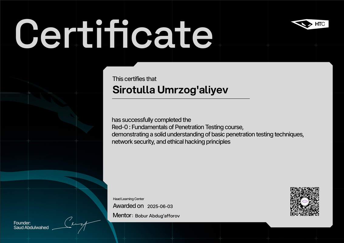 HAAD Certificate